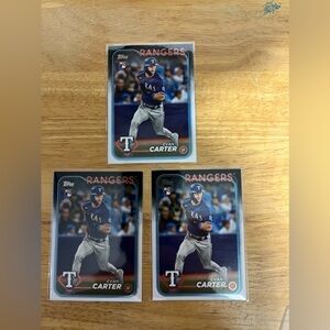Evan Carter Rookie cards x3